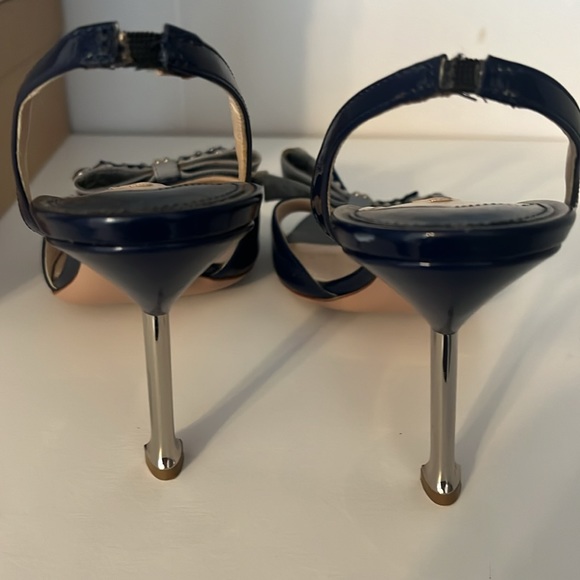 Prada blue bow open-toe pumps size 9 - Picture 6 of 11